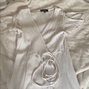Lulus white chiffon wrap dress